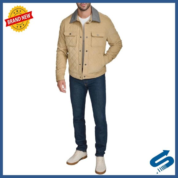 Men's Diamond Quilt Corduroy Jacket - Fully Lined Versatile Outerwear